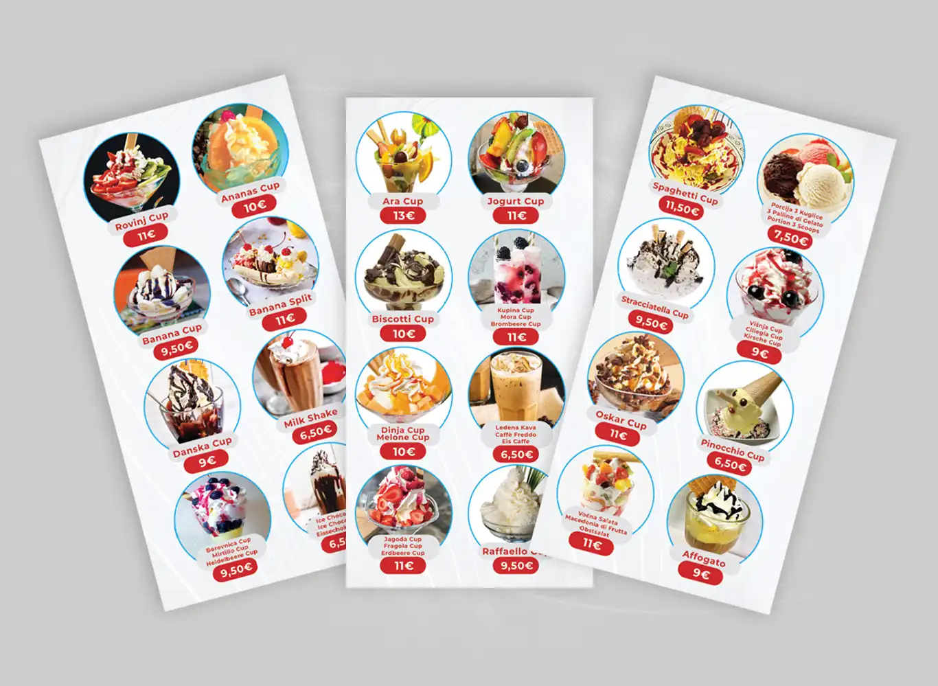 Grafička priprema cjenika za slastičarnu